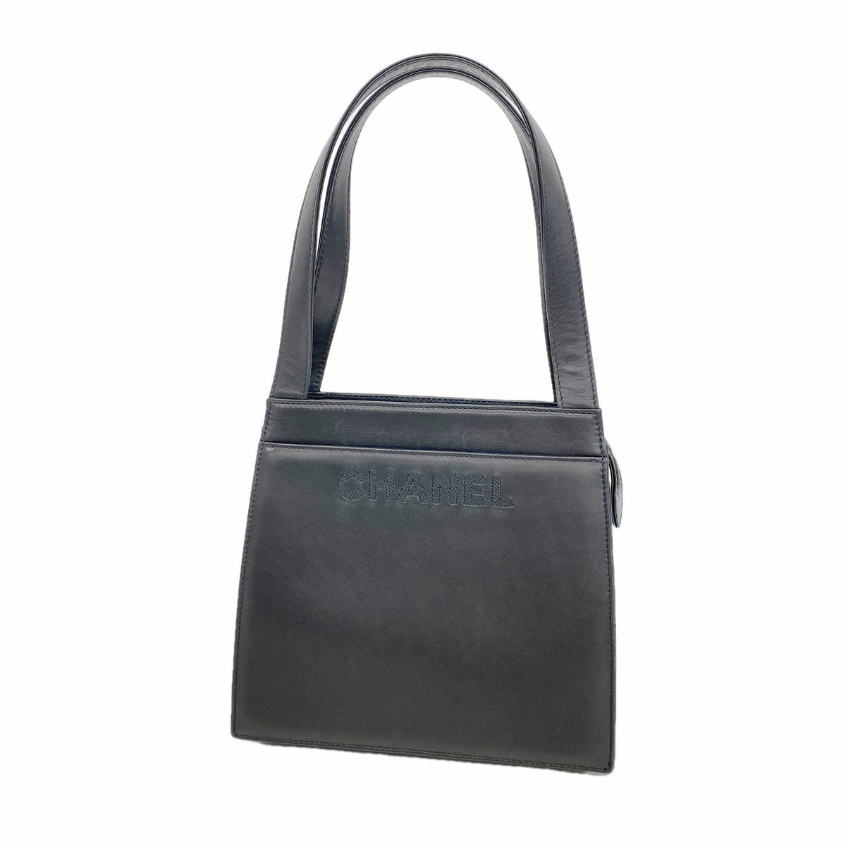 【6ib2597】シャネル トートバッグ ラムスキン ブラック ゴールド金具【中古】レディース