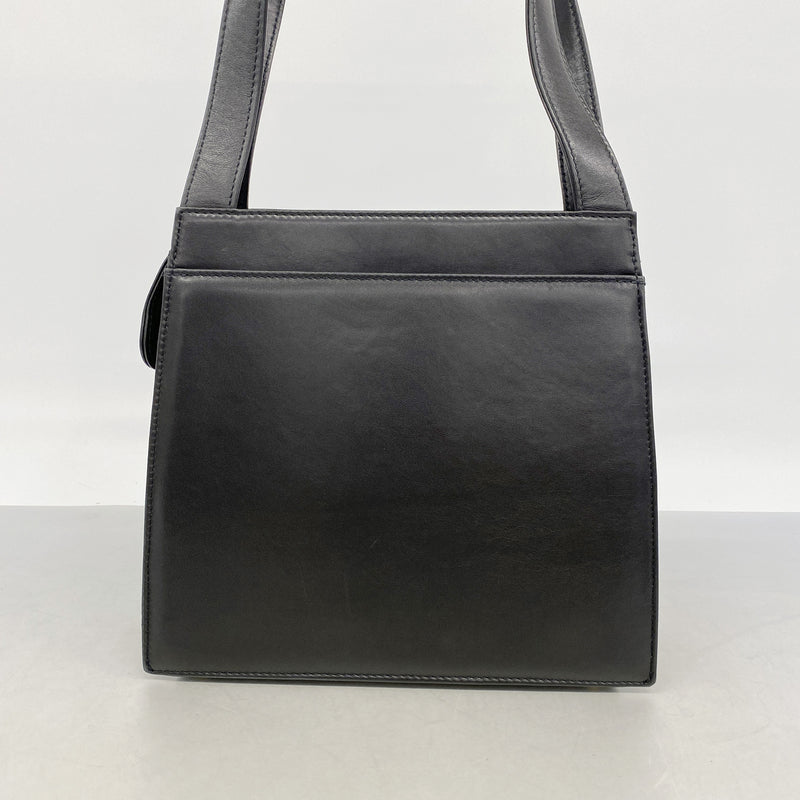 【6ib2597】シャネル トートバッグ ラムスキン ブラック ゴールド金具【中古】レディース