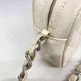 【6ib2607】シャネル ショルダーバッグ マトラッセ チェーンショルダー キャビアスキン アイボリー シルバー金具【中古】レディース