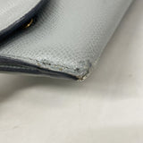 【6ib2609】クリスチャンディオール ショルダーウォレット サドル レザー グレー ゴールド金具【中古】レディース