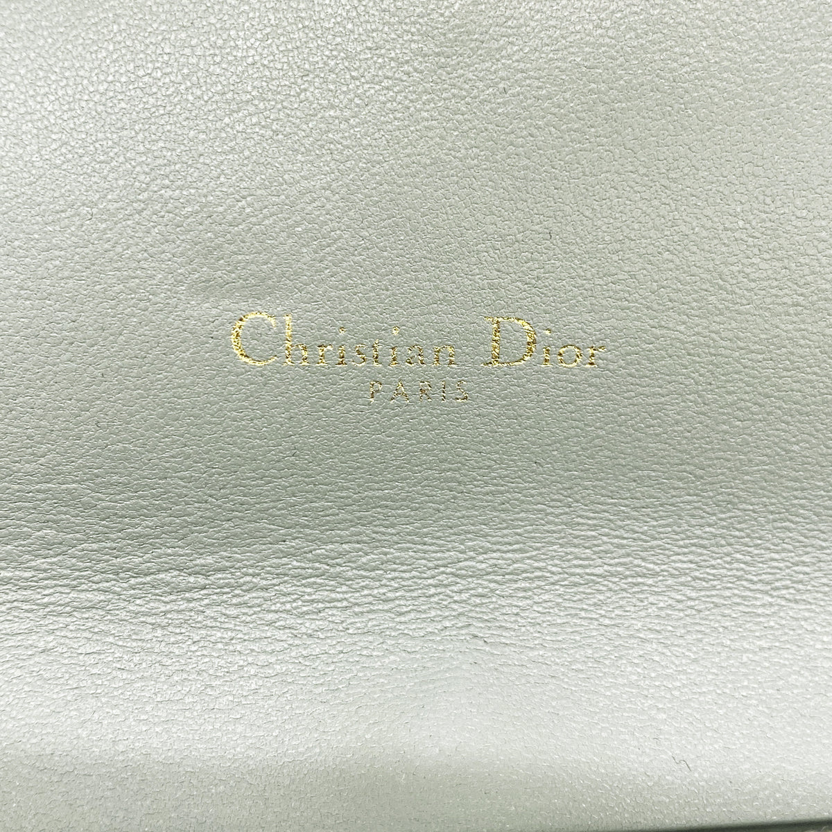 【6ib2609】クリスチャンディオール ショルダーウォレット サドル レザー グレー ゴールド金具【中古】レディース