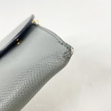 【6ib2609】クリスチャンディオール ショルダーウォレット サドル レザー グレー ゴールド金具【中古】レディース