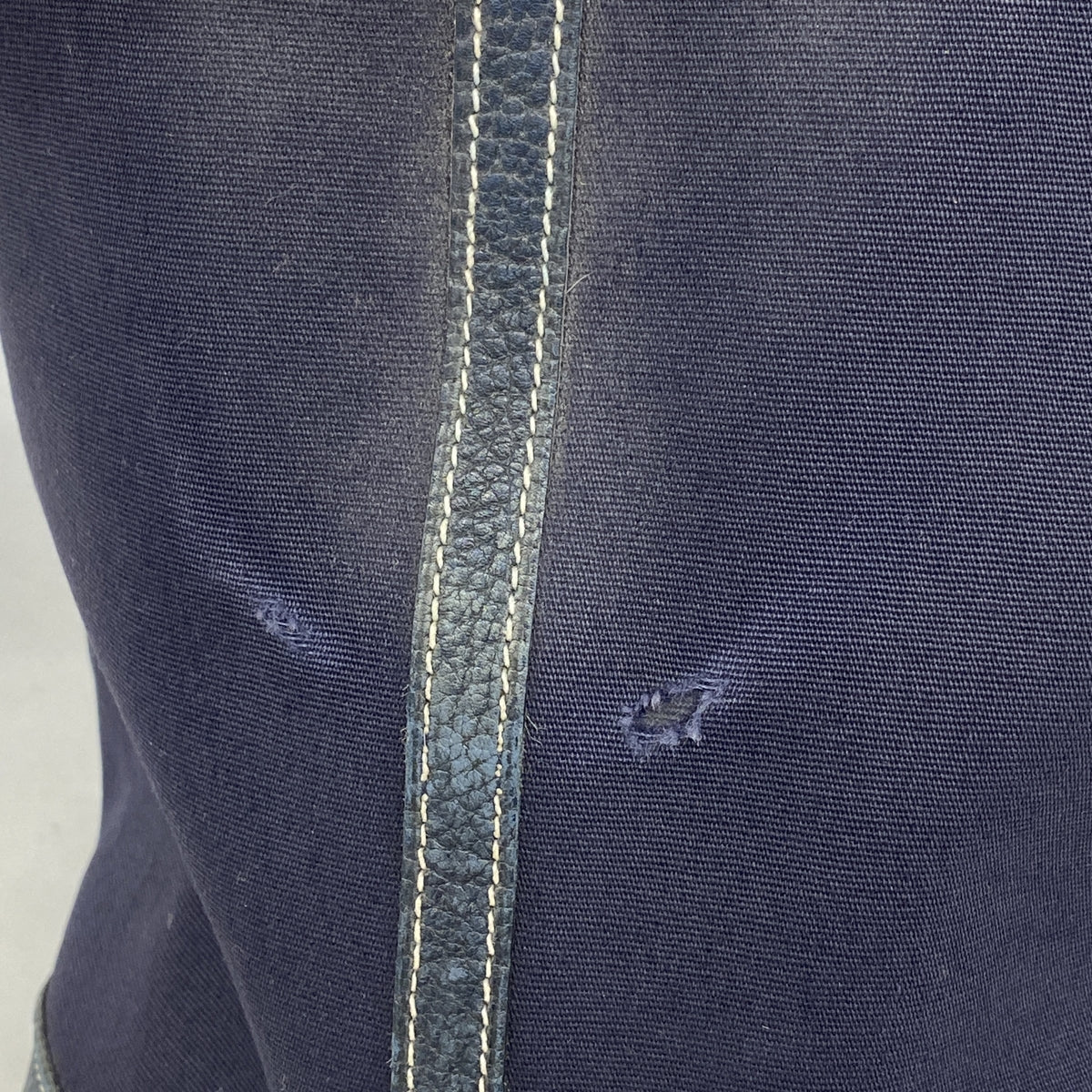 【6ib2626】エルメス トートバッグ ガーデンパーティPM トワルオフィシエ ネイビー シルバー金具 □I刻印【中古】レディース