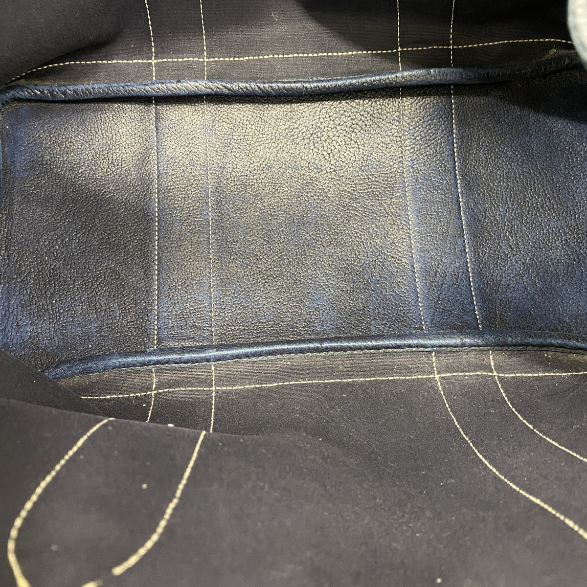 【6ib2626】エルメス トートバッグ ガーデンパーティPM トワルオフィシエ ネイビー シルバー金具 □I刻印【中古】レディース
