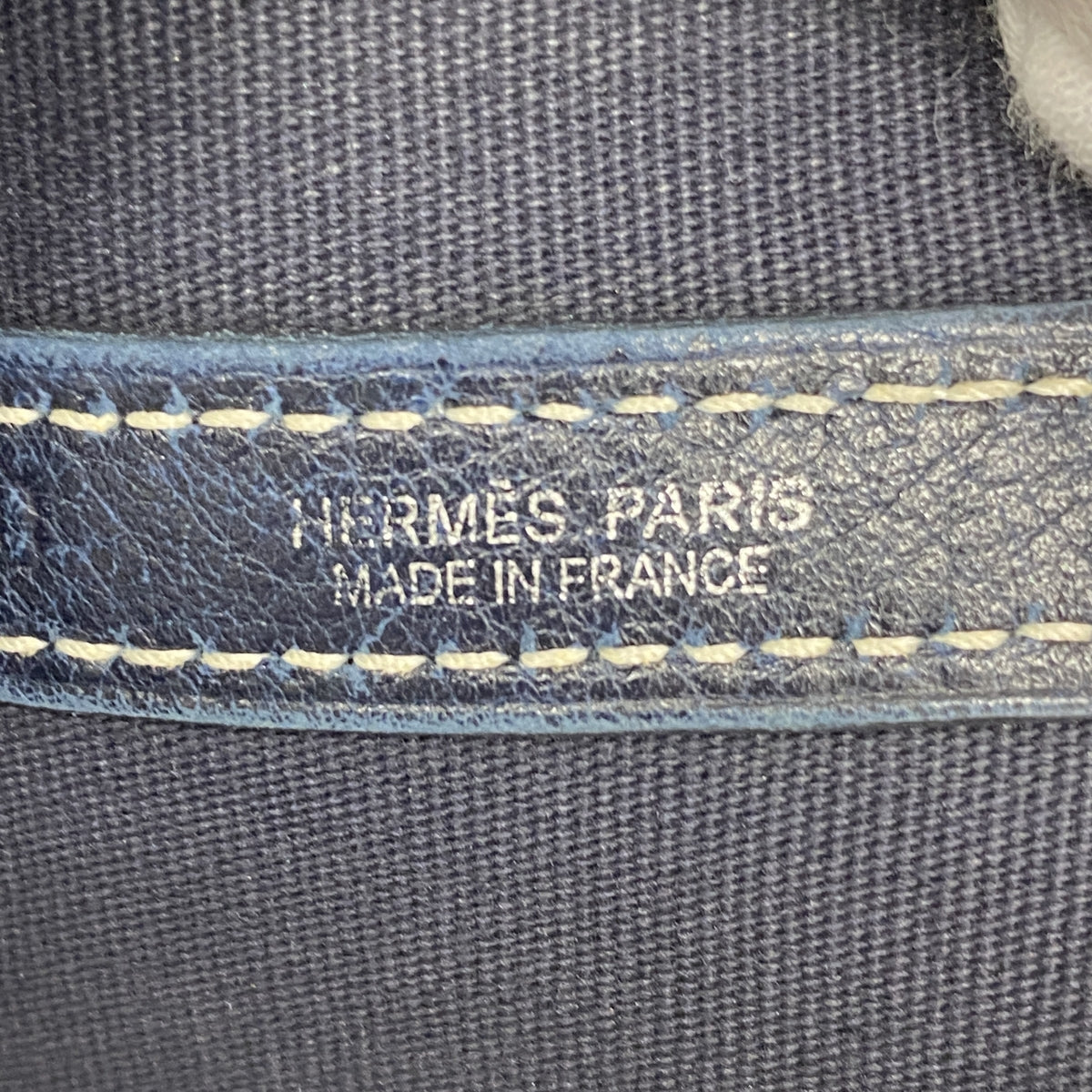 【6ib2626】エルメス トートバッグ ガーデンパーティPM トワルオフィシエ ネイビー シルバー金具 □I刻印【中古】レディース
