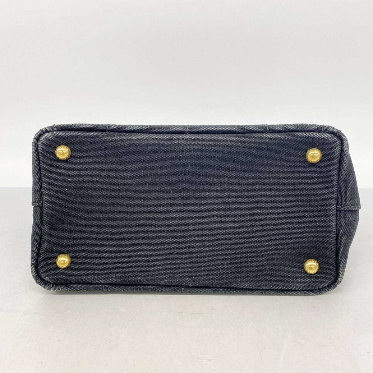 【6ib2627】プラダ ハンドバッグ カナパ キャンバス ブラック ゴールド金具【中古】レディース
