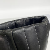 【6ib2629】シャネル チェーントート マドモアゼル ラムスキン ブラック シルバー金具【中古】レディース
