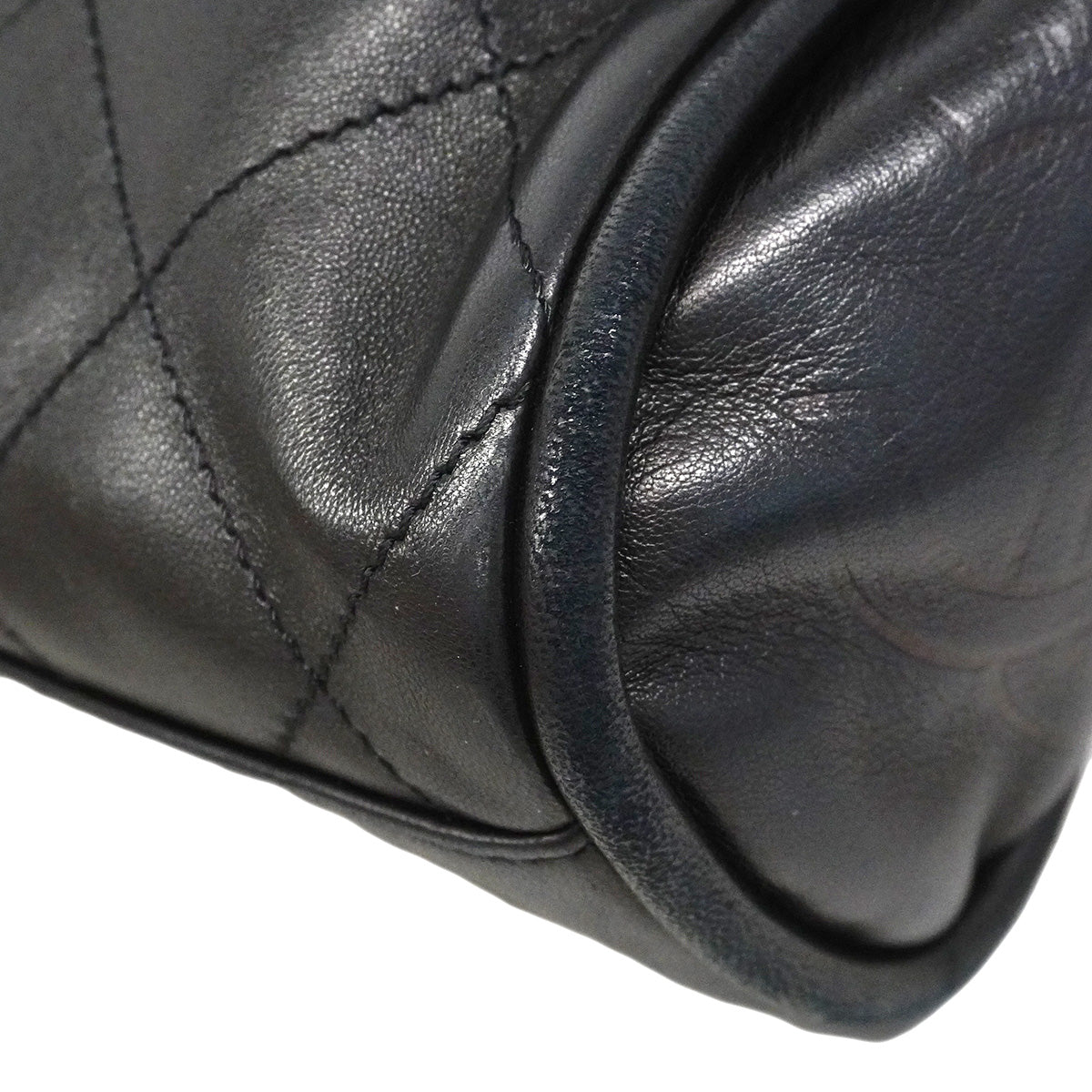 【6ib2637】シャネル ショルダーバッグ マトラッセ チェーンショルダー ラムスキン ブラック シルバー金具【中古】レディース