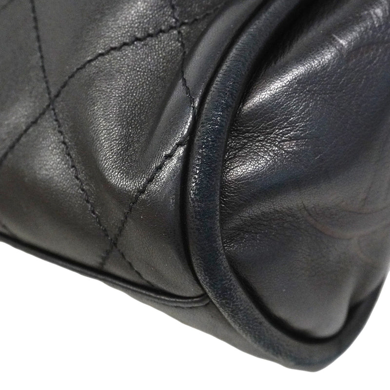 【6ib2637】シャネル ショルダーバッグ マトラッセ チェーンショルダー ラムスキン ブラック シルバー金具【中古】レディース