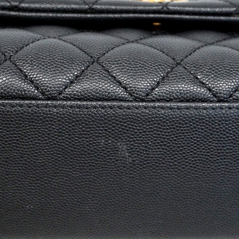 【6ib2638】シャネル ハンドバッグ チェーンショルダー ココハンドル キャビアスキン ブラック ゴールド金具 2wayバッグ【中古】レディース
