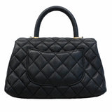 【6ib2638】シャネル ハンドバッグ チェーンショルダー ココハンドル キャビアスキン ブラック ゴールド金具 2wayバッグ【中古】レディース
