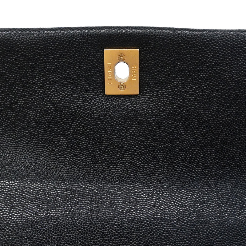 【6ib2638】シャネル ハンドバッグ チェーンショルダー ココハンドル キャビアスキン ブラック ゴールド金具 2wayバッグ【中古】レディース