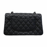 【6ib2639】シャネル ショルダーバッグ マトラッセ Wフラップ Wチェーン キャビアスキン ブラック シルバー金具【中古】レディース
