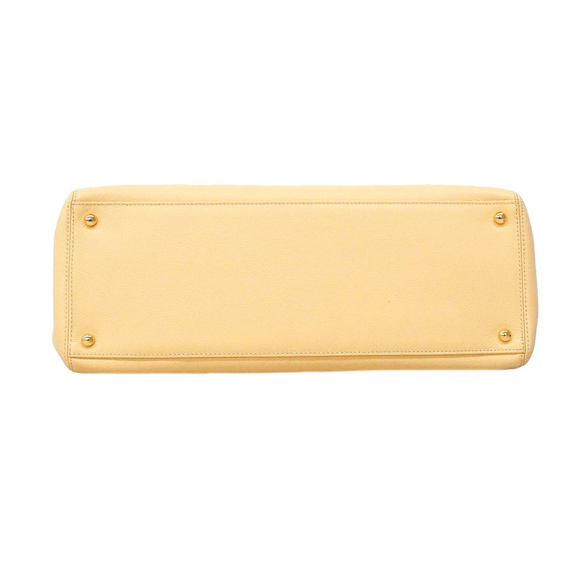 【6ib2640-h】シャネル トートバッグ エグゼクティブ レザー ベージュ ゴールド金具 2wayバッグ【中古】レディース