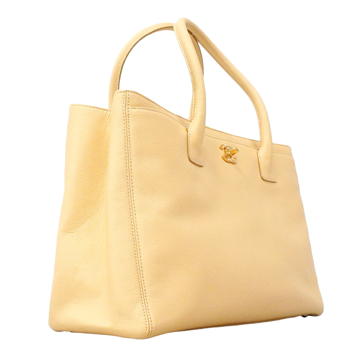 【6ib2640-h】シャネル トートバッグ エグゼクティブ レザー ベージュ ゴールド金具 2wayバッグ【中古】レディース