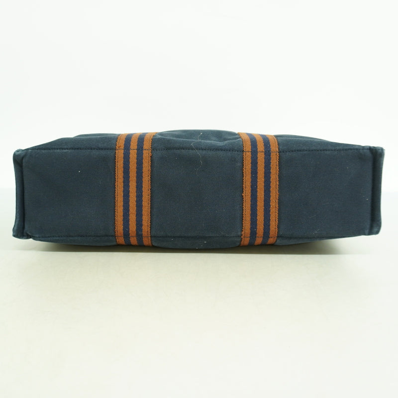 【6ib2642】エルメス トートバッグ フールトゥMM キャンバス ネイビー シルバー金具【中古】メンズ レディース ユニセックス