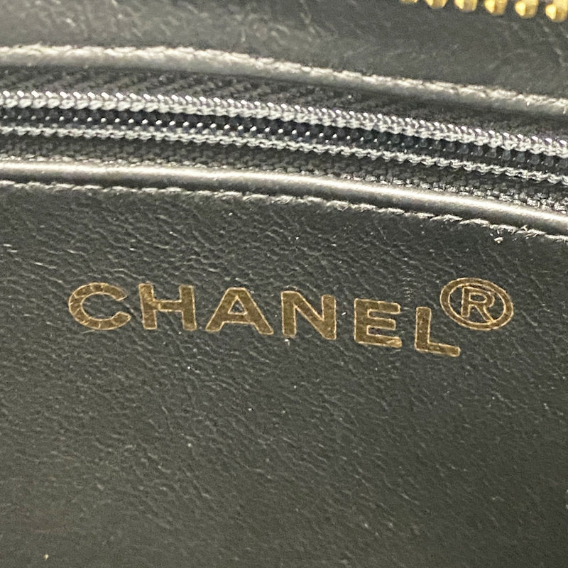 【6ib2652】シャネル トートバッグ 復刻トート キャビアスキン ブラック ゴールド金具【中古】レディース