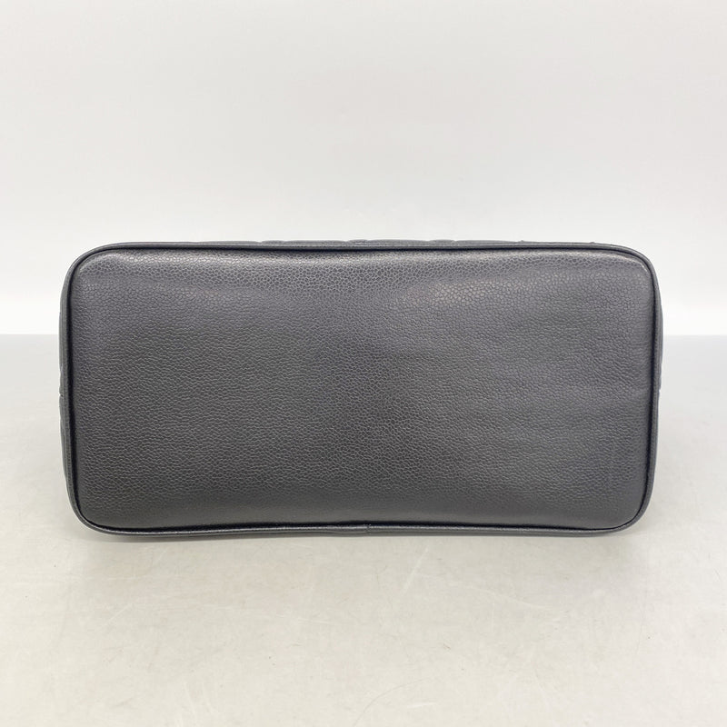 【6ib2652】シャネル トートバッグ 復刻トート キャビアスキン ブラック ゴールド金具【中古】レディース
