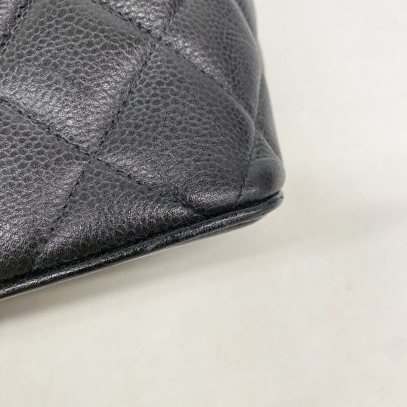 【6ib2652】シャネル トートバッグ 復刻トート キャビアスキン ブラック ゴールド金具【中古】レディース