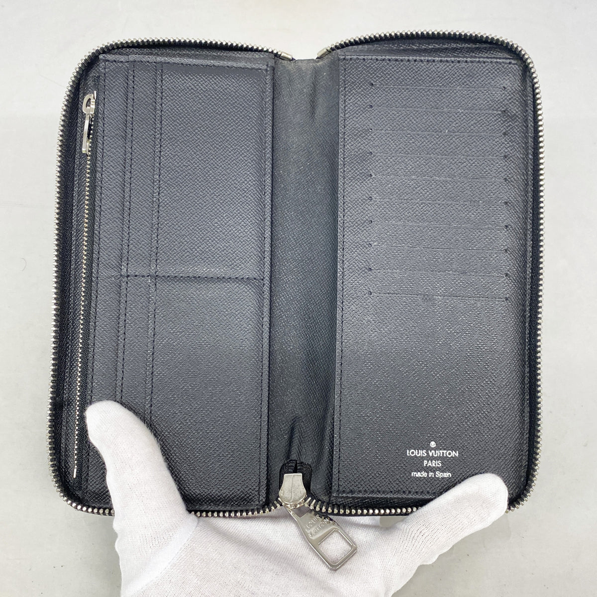 【6ib2658】ルイヴィトン 長財布 ダミエ・グラフィット ジッピーウォレットヴェルティカル N63095 ブラック グレー【中古】メンズ