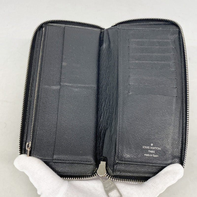 【6ib2659】ルイヴィトン 長財布 ダミエ・グラフィット ジッピーウォレットヴェルティカル N63095 ブラック グレー【中古】メンズ