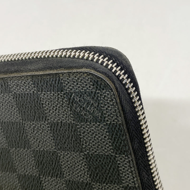 【6ib2659】ルイヴィトン 長財布 ダミエ・グラフィット ジッピーウォレットヴェルティカル N63095 ブラック グレー【中古】メンズ