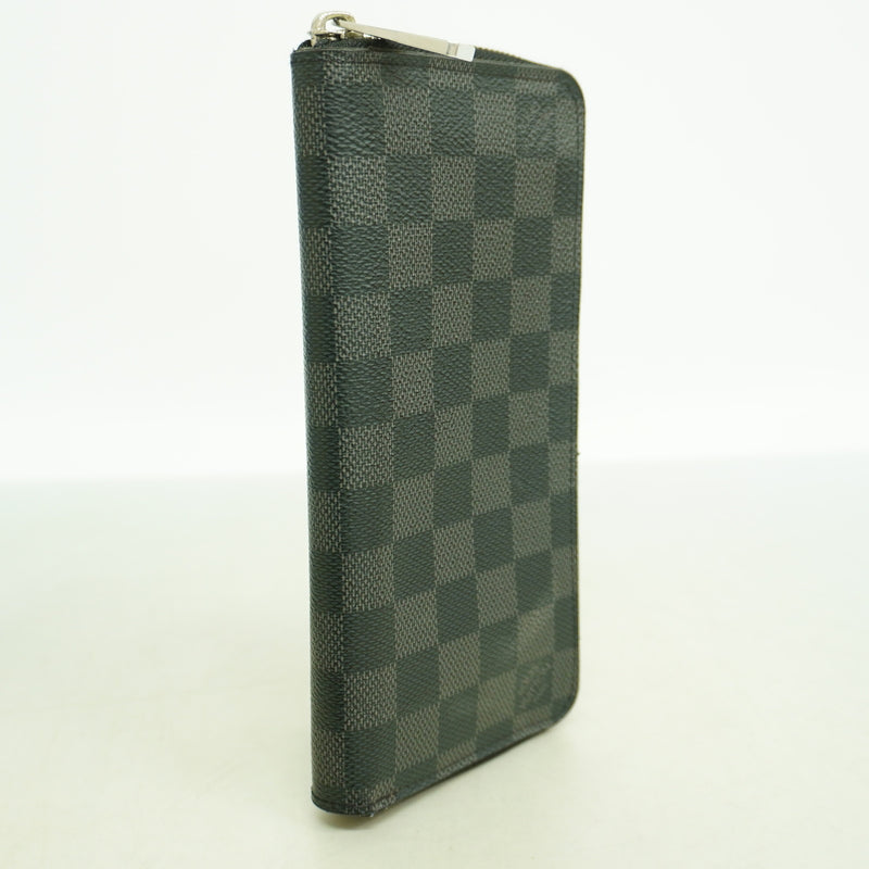 【6ib2665】ルイヴィトン 長財布 ダミエ・グラフィット ジッピーウォレットヴェルティカル N63095 ブラック グレー【中古】メンズ
