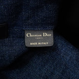 【6ib2672】クリスチャンディオール トートバッグ オブリーク トゥジュール デニム ブルー シャンパンゴールド金具【中古】レディース