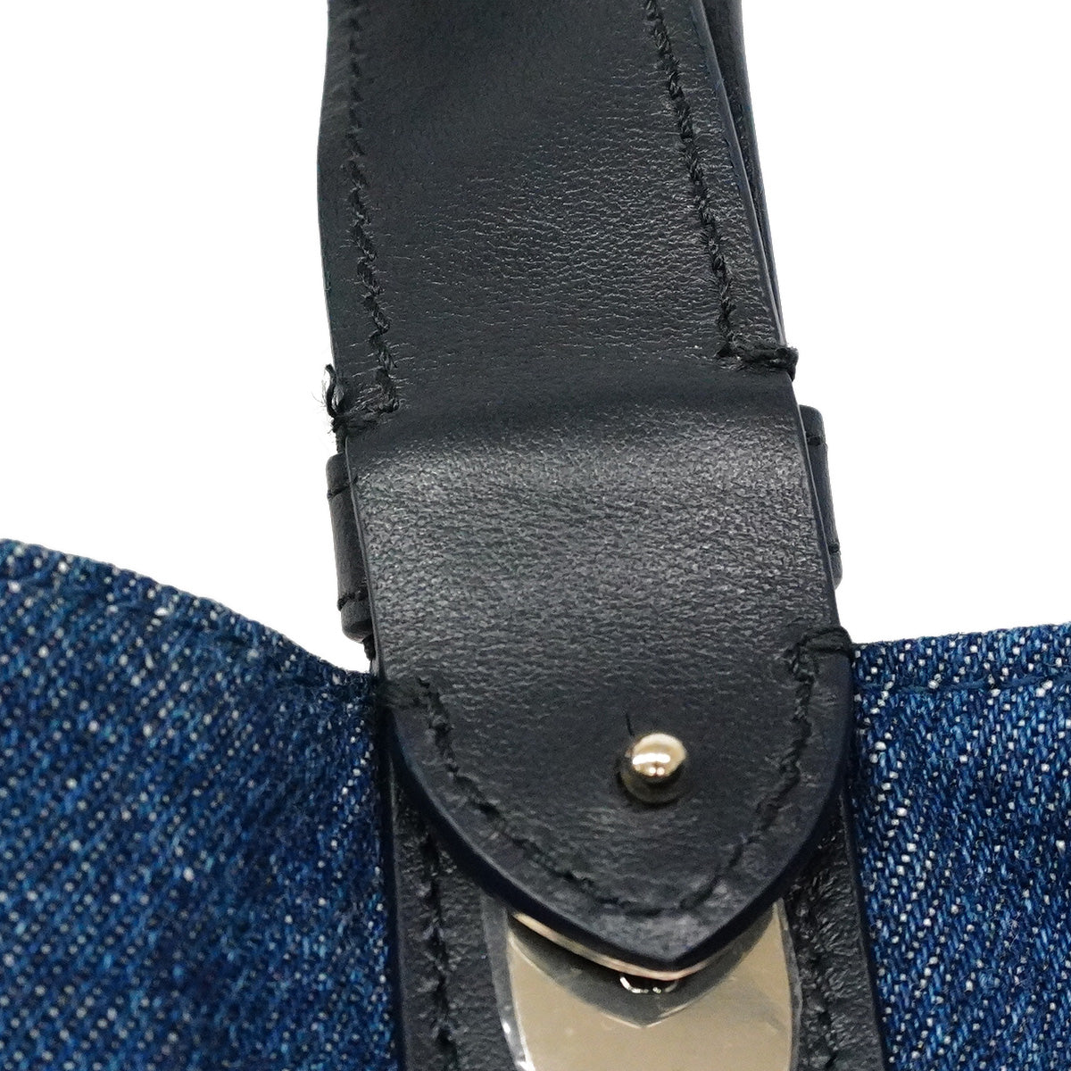 【6ib2672】クリスチャンディオール トートバッグ オブリーク トゥジュール デニム ブルー シャンパンゴールド金具【中古】レディース
