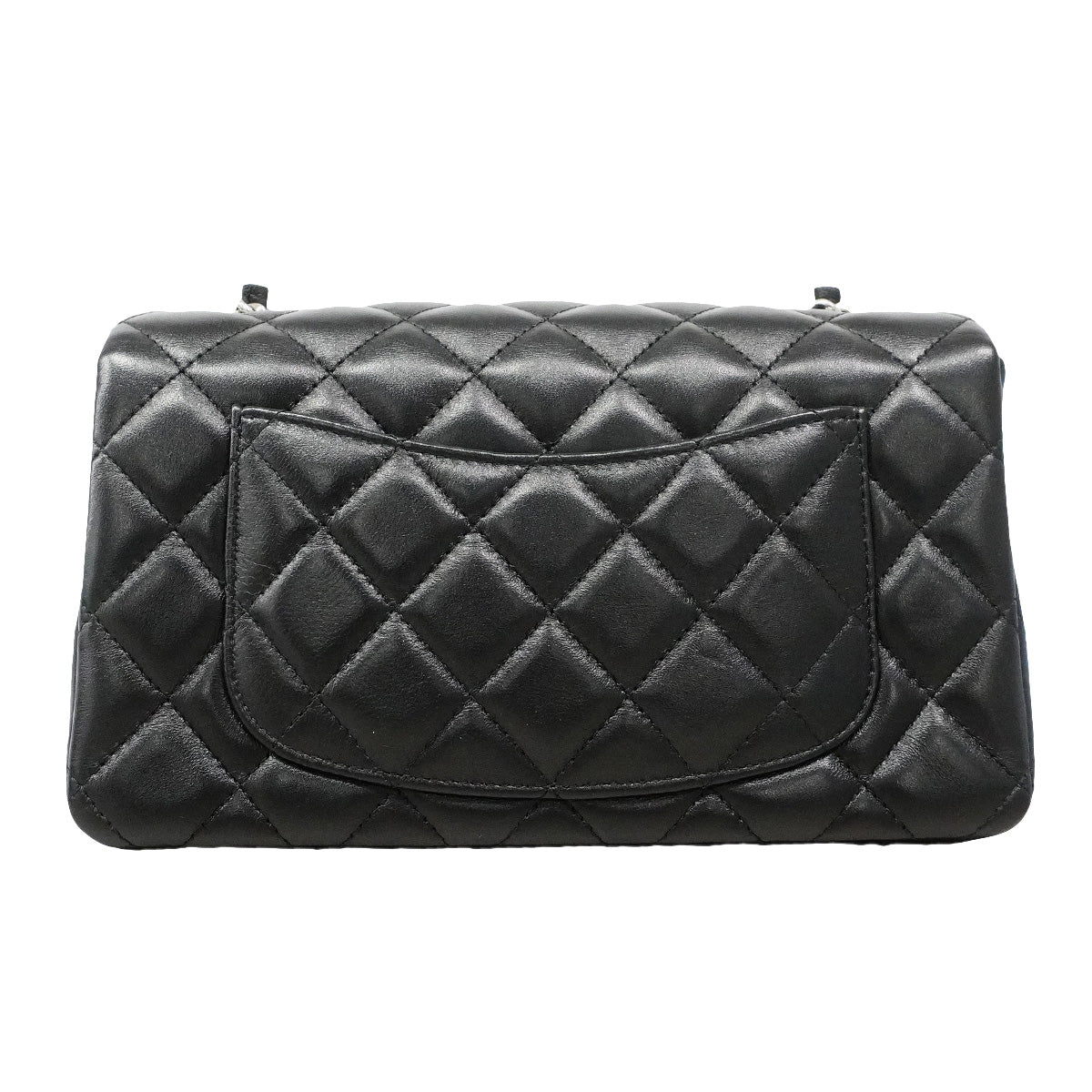【6ib2673】シャネル ショルダーバッグ ミニマトラッセ チェーンショルダー ラムスキン ブラック シルバー金具【中古】レディース