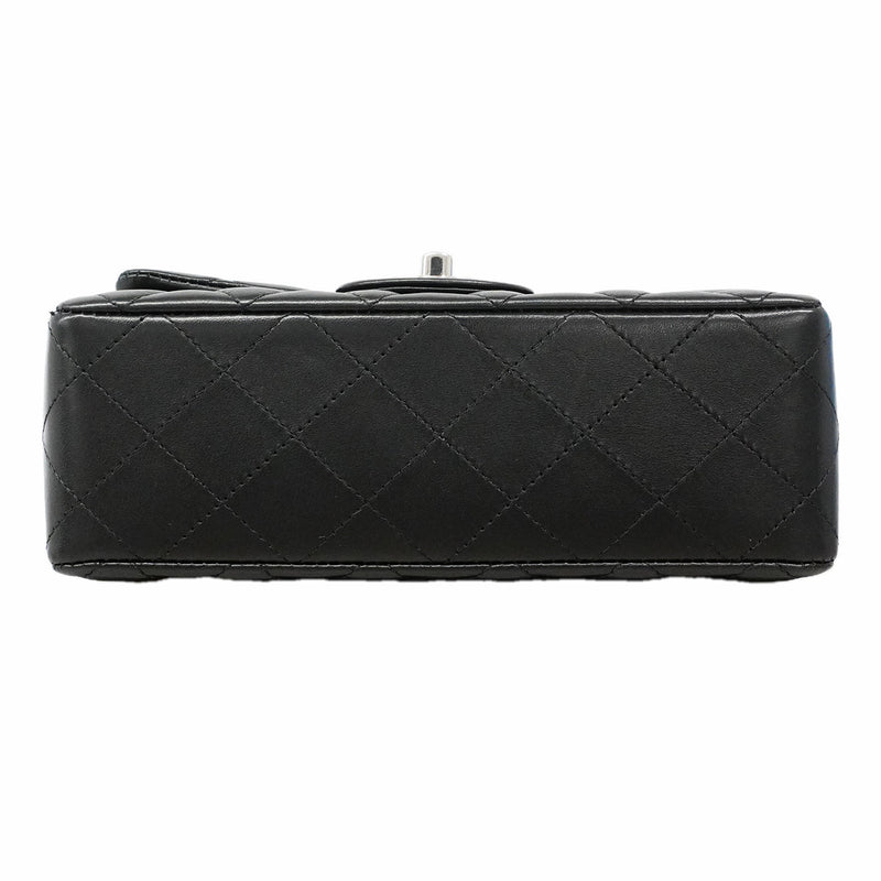 【6ib2673】シャネル ショルダーバッグ ミニマトラッセ チェーンショルダー ラムスキン ブラック シルバー金具【中古】レディース