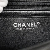 【6ib2673】シャネル ショルダーバッグ ミニマトラッセ チェーンショルダー ラムスキン ブラック シルバー金具【中古】レディース
