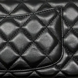 【6ib2673】シャネル ショルダーバッグ ミニマトラッセ チェーンショルダー ラムスキン ブラック シルバー金具【中古】レディース