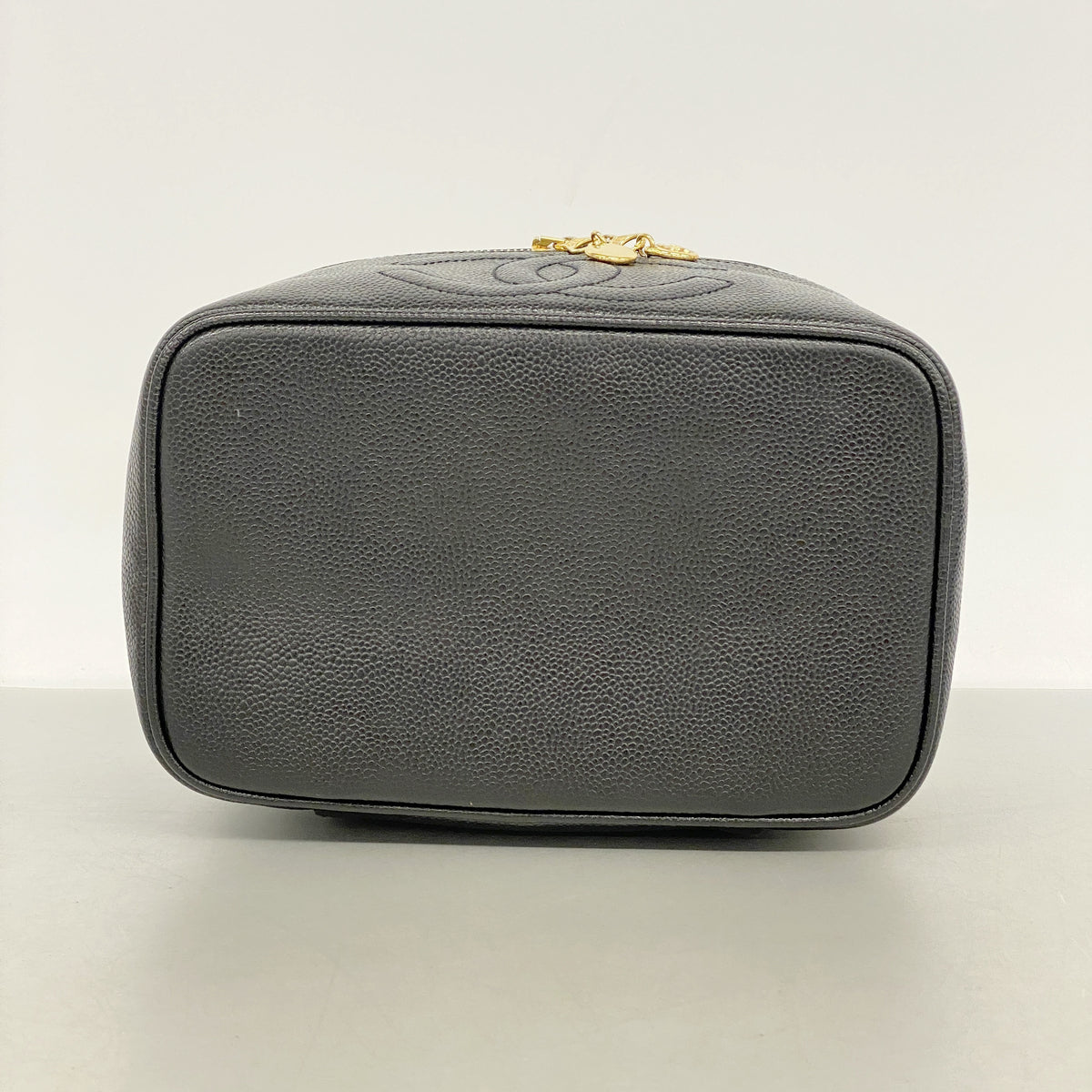 【6ib2681】シャネル バニティバッグ キャビアスキン ブラック ゴールド金具【中古】レディース
