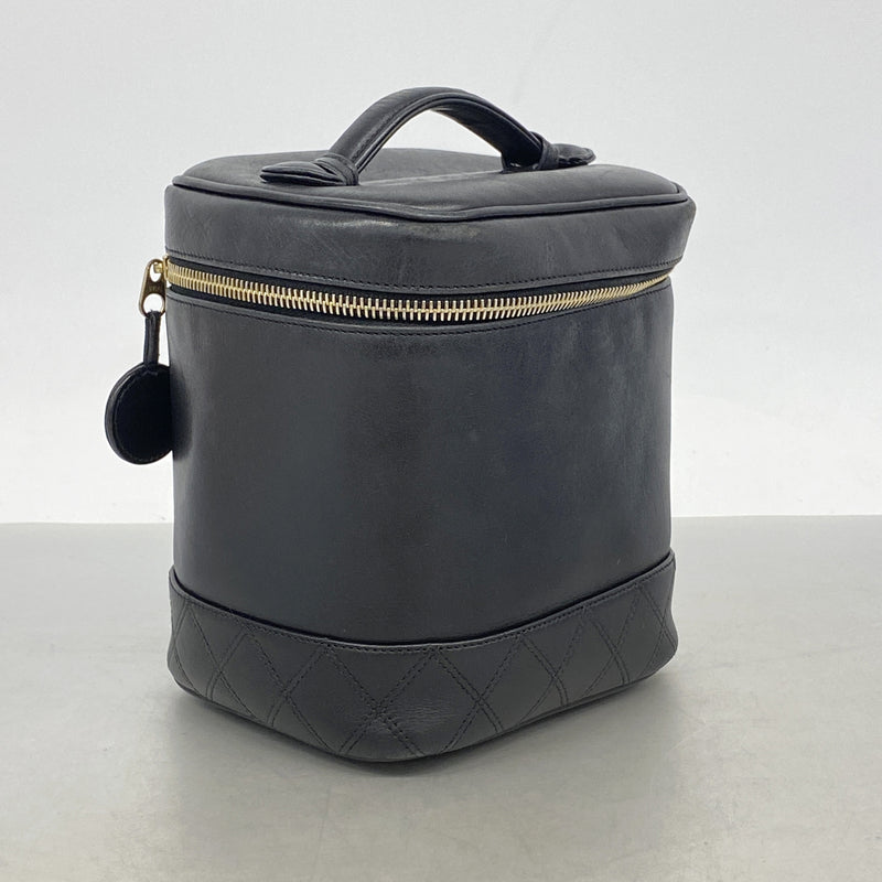 【6ib2682】シャネル バニティバッグ ビコローレ ラムスキン ブラック ゴールド金具【中古】レディース