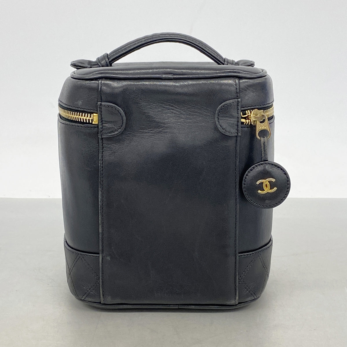 【6ib2682】シャネル バニティバッグ ビコローレ ラムスキン ブラック ゴールド金具【中古】レディース