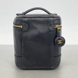 【6ib2682】シャネル バニティバッグ ビコローレ ラムスキン ブラック ゴールド金具【中古】レディース