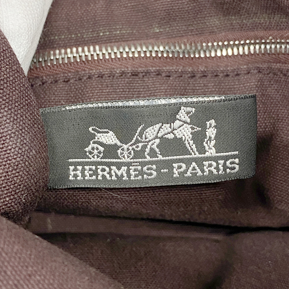 【6ib2683】エルメス トートバッグ フールトゥPM キャンバス ブラウン シルバー金具【中古】レディース