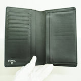 【6ib2714】シャネル 長財布 キャビアスキン ブラック シルバー金具【中古】メンズ レディース ユニセックス
