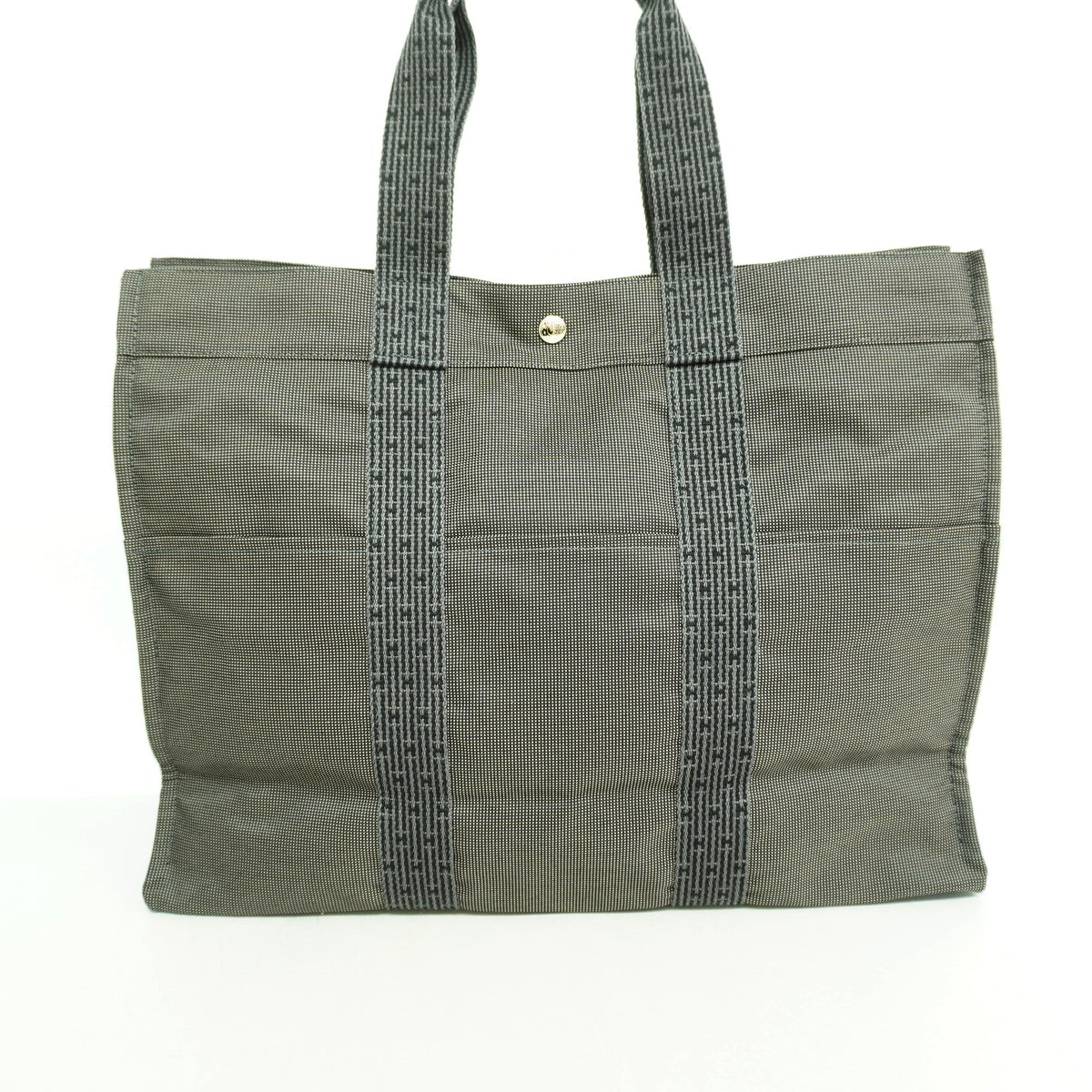 【6ib2725】エルメス トートバッグ エールラインGM ナイロン グレー シルバー金具【中古】メンズ レディース ユニセックス