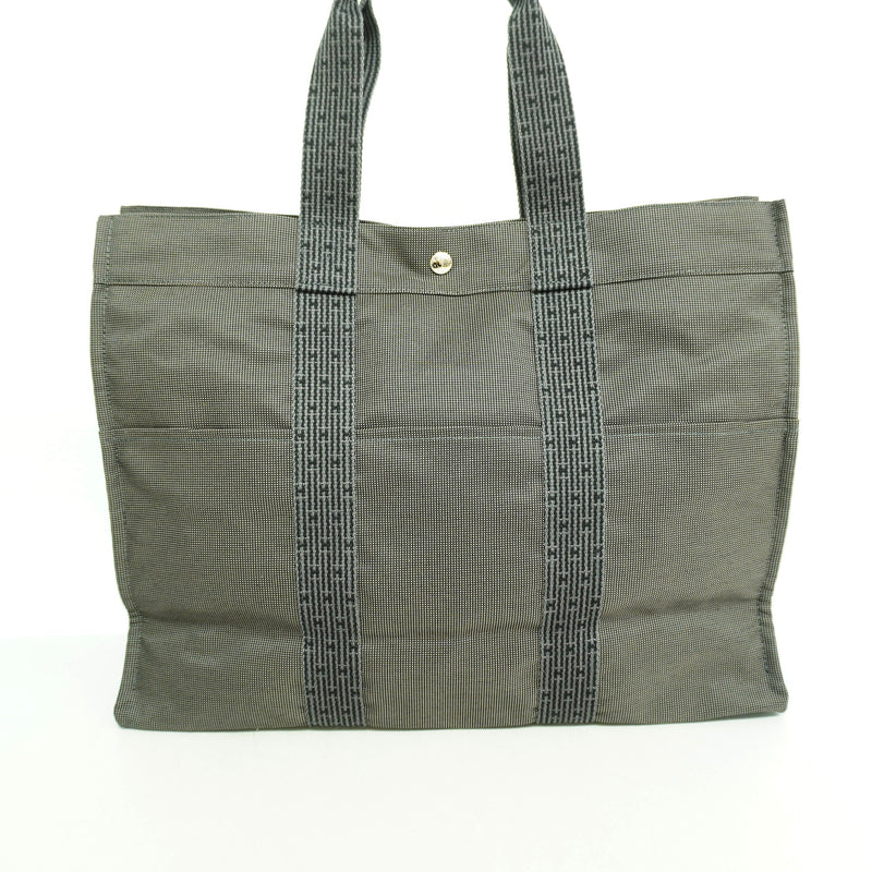 【6ib2725】エルメス トートバッグ エールラインGM ナイロン グレー シルバー金具【中古】メンズ レディース ユニセックス