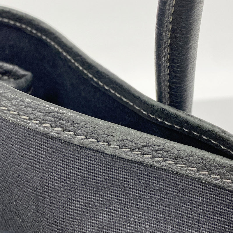 【6ib2743】エルメス トートバッグ ガーデンパーティPM トワルオフィシエ ブラック シルバー金具 □H刻印【中古】レディース