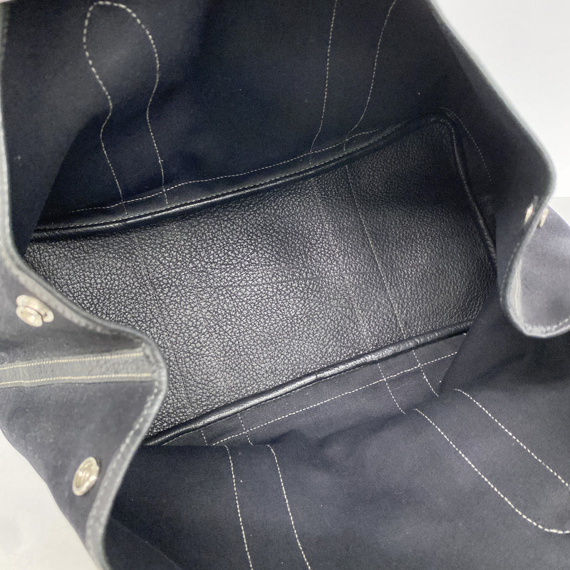 【6ib2743】エルメス トートバッグ ガーデンパーティPM トワルオフィシエ ブラック シルバー金具 □H刻印【中古】レディース