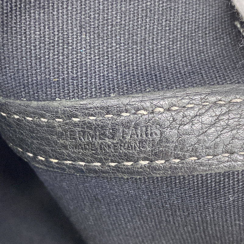 【6ib2743】エルメス トートバッグ ガーデンパーティPM トワルオフィシエ ブラック シルバー金具 □H刻印【中古】レディース