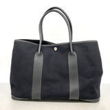 【6ib2743】エルメス トートバッグ ガーデンパーティPM トワルオフィシエ ブラック シルバー金具 □H刻印【中古】レディース