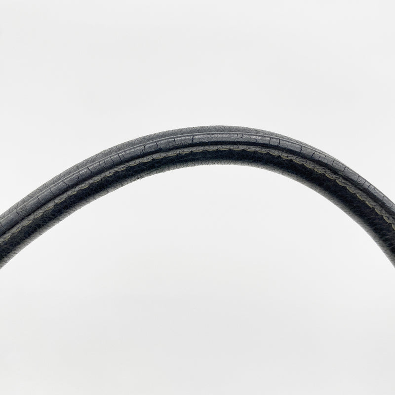 【6ib2743】エルメス トートバッグ ガーデンパーティPM トワルオフィシエ ブラック シルバー金具 □H刻印【中古】レディース
