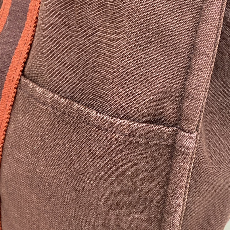 【6ib2744】エルメス トートバッグ フールトゥMM キャンバス ボルドー シルバー金具【中古】レディース