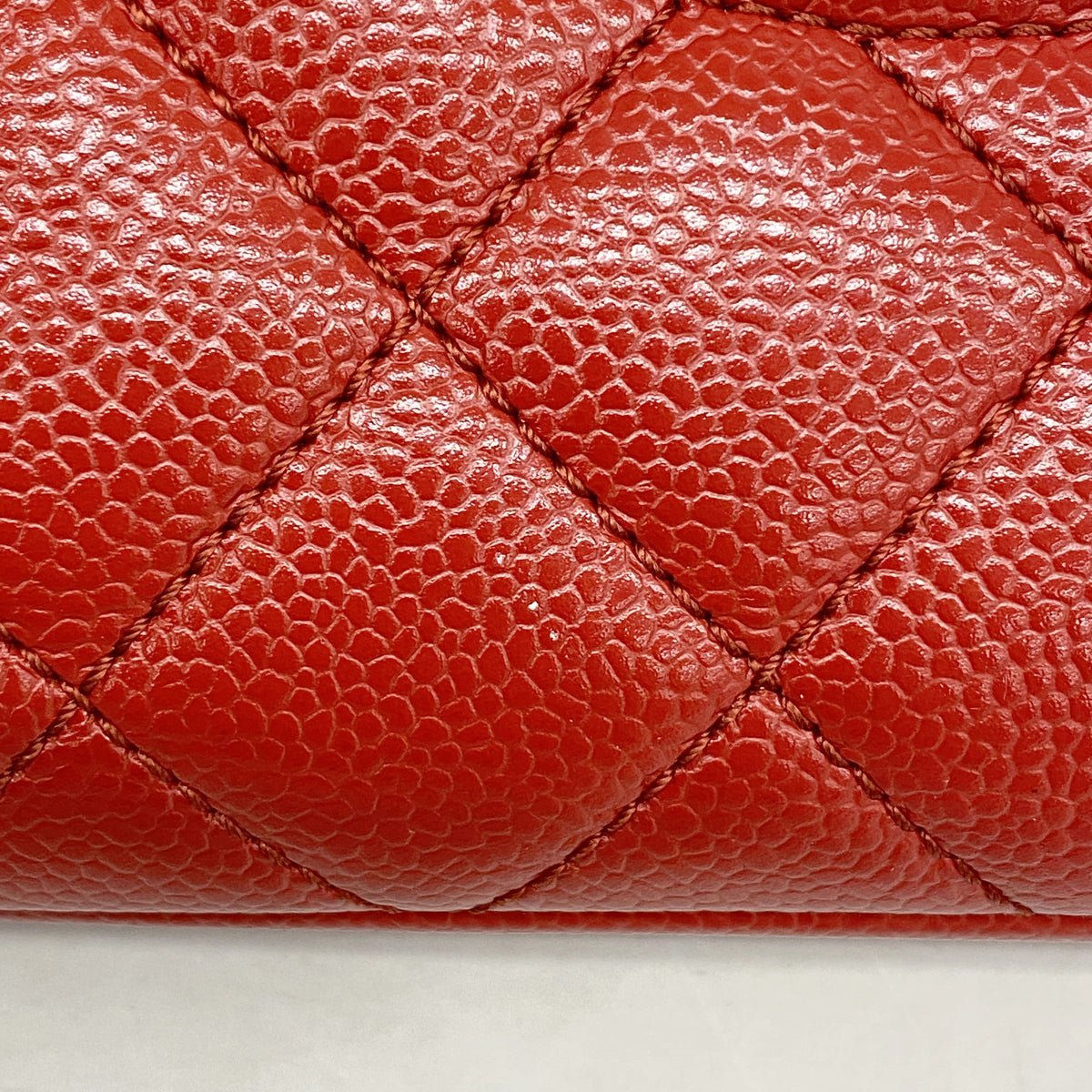 【6ib2745】シャネル チェーントート マトラッセ キャビアスキン レッド シルバー金具【中古】レディース