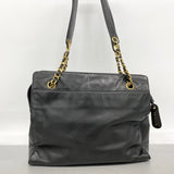 【6ib2754】シャネル チェーントート ラムスキン ブラック ゴールド金具【中古】レディース