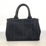 【6ib2755】プラダ ハンドバッグ カナパ キャンバス ブラック ゴールド金具 2wayバッグ【中古】レディース